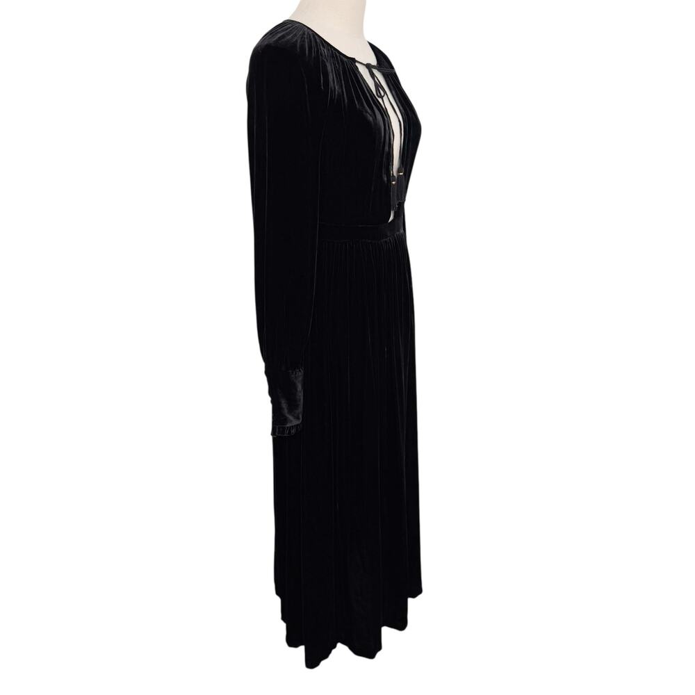 Ulla Johnson Talitha Midi Dress Black Velvet Silk Bohemian Witchy Size 2 - Picture 4 of 16